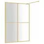 Parete per Doccia Walk-in Vetro Trasparente ESG 140x195 cm Oro