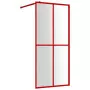 Parete per Doccia Walk-in Vetro Trasparente ESG 100x195cm Rossa