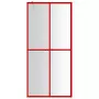 Parete per Doccia Walk-in Vetro Trasparente ESG 100x195cm Rossa