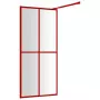 Parete per Doccia Walk-in Vetro Trasparente ESG 100x195cm Rossa