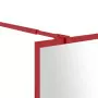 Parete per Doccia Walk-in Vetro Trasparente ESG 100x195cm Rossa