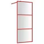 Parete per Doccia Walk-in Vetro Trasparente ESG 80x195 cm Rossa