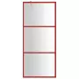 Parete per Doccia Walk-in Vetro Trasparente ESG 80x195 cm Rossa