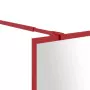 Parete per Doccia Walk-in Vetro Trasparente ESG 80x195 cm Rossa