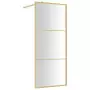 Parete per Doccia Walk-in Vetro Trasparente ESG 80x195 cm Oro