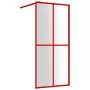 Parete per Doccia Walk-in Vetro Trasparente ESG 90x195 cm Rossa