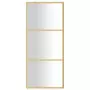 Parete per Doccia Walk-in Vetro Trasparente ESG 90x195 cm Oro