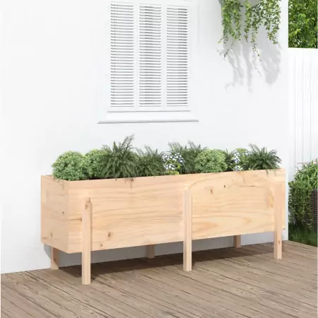 Fioriera Rialzata da Giardino 160x50x57 cm Legno Massello Pino