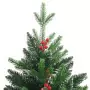 Albero Natale Artificiale Incernierato con Bacche Rosse 120 cm