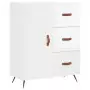 Credenza Bianco Lucido 69,5x34x180 cm in Legno Multistrato