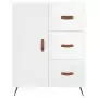 Credenza Bianco Lucido 69,5x34x180 cm in Legno Multistrato