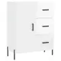 Credenza Bianco Lucido 69,5x34x180 cm in Legno Multistrato