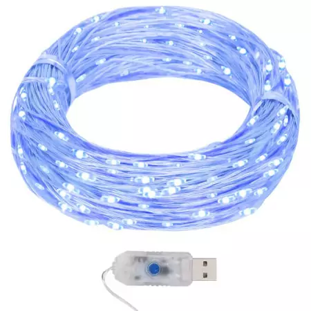 Filo di Micro Luci Fatate Sferiche 40m 400 LED Blu 8 Funzioni