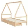 Giroletto Bambini con Cassetti 80x200 cm Legno Massello di Pino