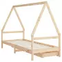 Giroletto Bambini con Cassetti 80x200 cm Legno Massello di Pino