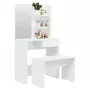 Set Tavolo da Toeletta Bianco 74,5x40x141 cm