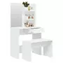 Set Tavolo da Toeletta Bianco 74,5x40x141 cm