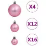 Set Palline di Natale 111 pz Rosa in Polistirene