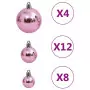 Set Palline di Natale 111 pz Rosa in Polistirene