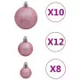 Set Palline di Natale 111 pz Rosa in Polistirene