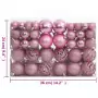 Set Palline di Natale 111 pz Rosa in Polistirene