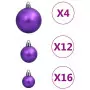 Set Palline di Natale 111 pz Viola in Polistirene