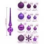 Set Palline di Natale 111 pz Viola in Polistirene