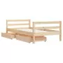 Giroletto per Bambini con Cassetti 80x160cm Legno Massello Pino