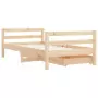 Giroletto per Bambini con Cassetti 80x160cm Legno Massello Pino