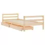 Giroletto per Bambini con Cassetti 90x190cm Legno Massello Pino