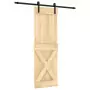 Porta Scorrevole con Set Hardware 70x210 cm Legno Massello Pino