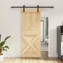 Porta Scorrevole con Set Hardware 85x210 cm Legno Massello Pino