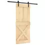 Porta Scorrevole con Set Hardware 85x210 cm Legno Massello Pino