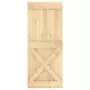 Porta Scorrevole con Set Hardware 85x210 cm Legno Massello Pino