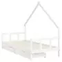 Giroletto Bambini con Cassetti Bianco 90x200cm Massello di Pino