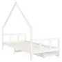 Giroletto Bambini con Cassetti Bianco 90x200cm Massello di Pino