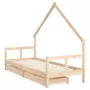 Giroletto Bambini con Cassetti 80x200 cm Legno Massello di Pino