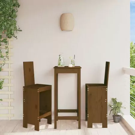 Sgabelli 2 pz Miele 40x42x120 cm in Legno Massello di Pino