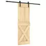 Porta Scorrevole con Set Hardware 70x210 cm Legno Massello Pino