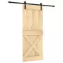 Porta Scorrevole con Set Hardware 85x210 cm Legno Massello Pino