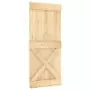 Porta Scorrevole con Set Hardware 90x210 cm Legno Massello Pino