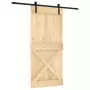 Porta Scorrevole con Set Hardware 95x210 cm Legno Massello Pino