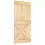 Porta Scorrevole con Set Hardware 95x210 cm Legno Massello Pino