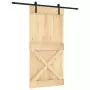 Porta Scorrevole con Set Hardware 100x210cm Legno Massello Pino