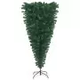 Albero di Natale Artificiale Capovolto con Supporto Verde 210 cm PVC