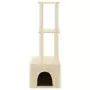 Albero per Gatti con Tiragraffi in Sisal Crema 133,5 cm