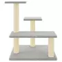 Albero per Gatti con Tiragraffi in Sisal Grigio Chiaro 61 cm