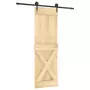 Porta Scorrevole con Set Hardware 70x210 cm Legno Massello Pino