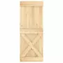 Porta Scorrevole con Set Hardware 80x210 cm Legno Massello Pino