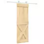 Porta Scorrevole con Set Hardware 70x210 cm Legno Massello Pino